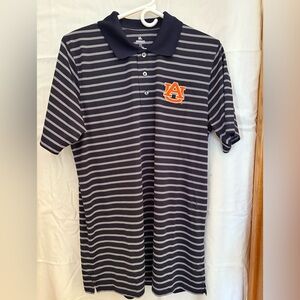 Auburn Navy and White Striped Polo - Knights Apparel size M